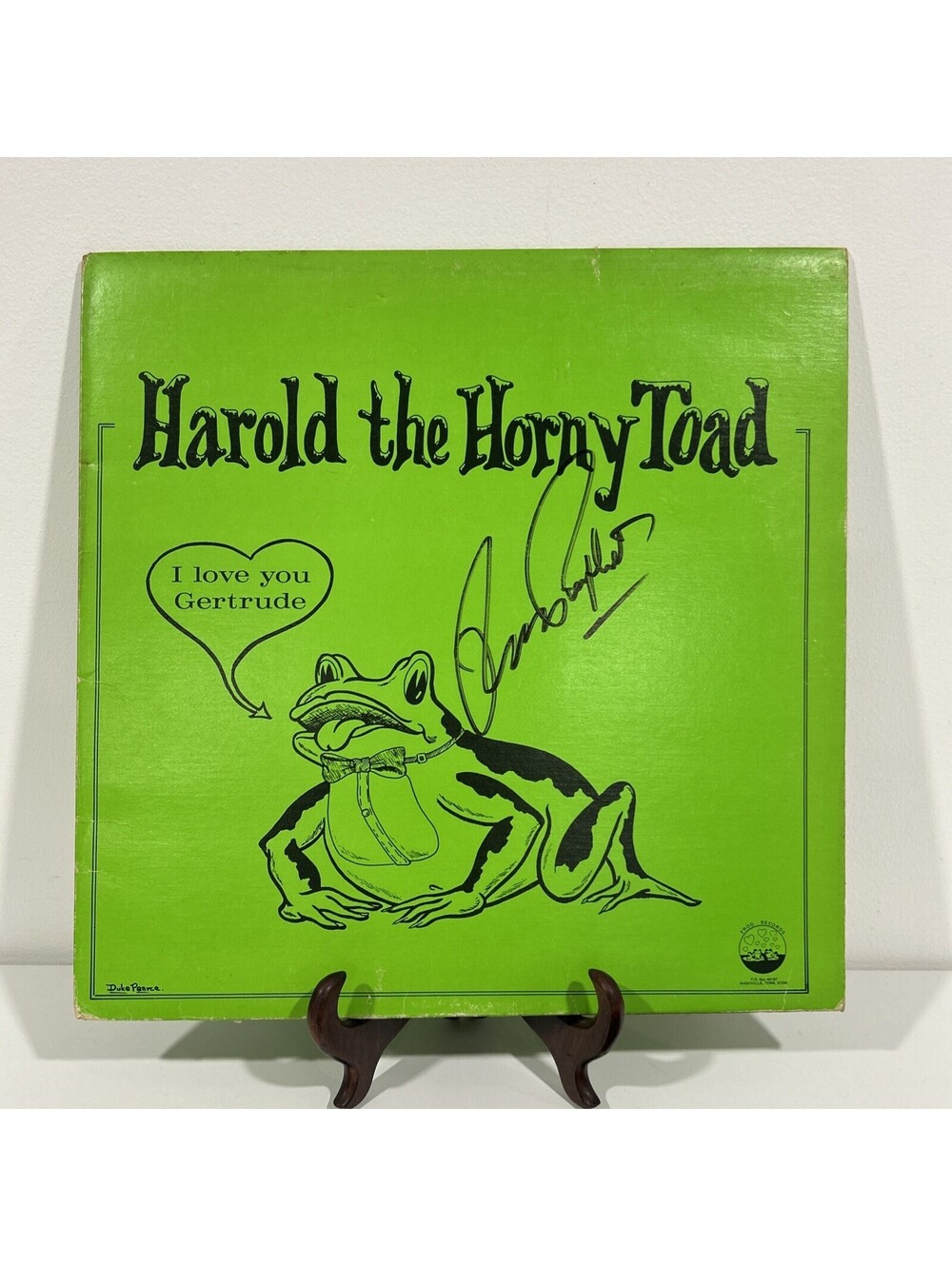 Ronnie Prophet Harold The Horny Toad Autographed Vinyl LP Country Comedy